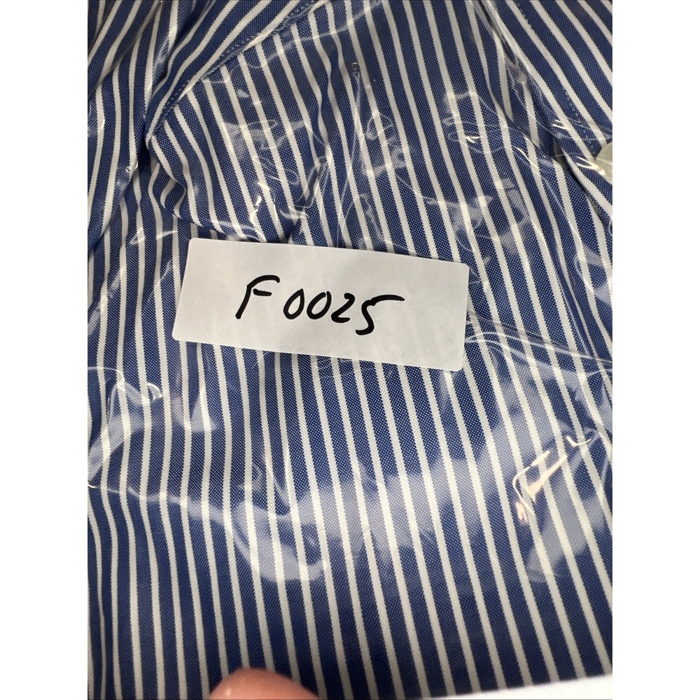 L.L. Bean Mens Wrinkle Resistant Blue & White Striped Button Shirt SZ 15.5-32‎ - Picture 13 of 13
